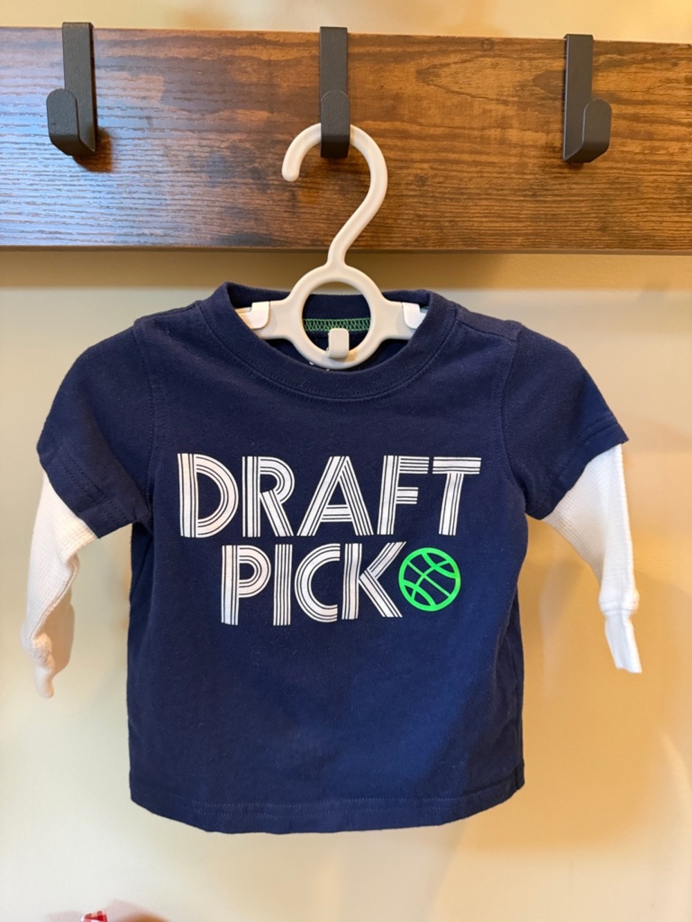 Carter's Baby Boy Long Sleeve DRAFT PICK Tee Shirt Size 6 Months